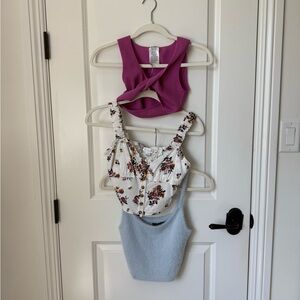 THREE cute crop tops. All size Extra Small